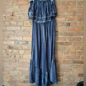 NWT Strapless Cropped Wide Leg Jumpsuit